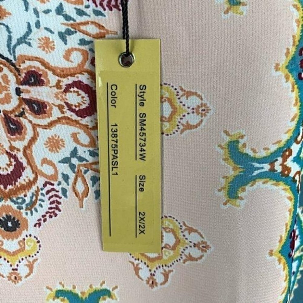 New Melissa page top sz 2X geometric tunic beach - Picture 6 of 10